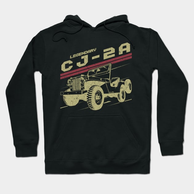 CJ-2A Jeep car trailcat Hoodie by alex77alves